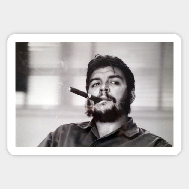 CHE GUEVARA SMOKING A PIPE Sticker by DEMON LIMBS